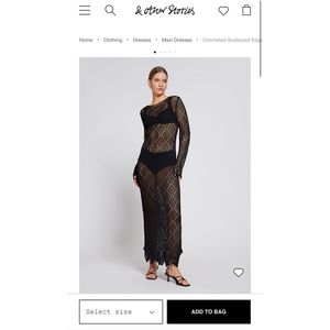 &Other Stories crochet maxi dress in black - size M